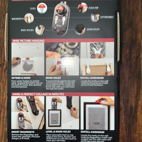Saker Picture Hanging & Leveling Tool. NWT - Picture 7 of 7